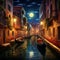 Mystical Voyage: A Magical Gondola Gliding through an Enchanted Venice