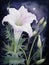 Mystical Watercolor Moonflower Blossoming Under Subtle Moonlight AI Generated