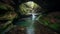 Mystical Waterfall in Hidden Cave