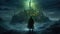 Mystical Wizardry A Captivating Image of a Dark Fantasy Wizard in Proximity to an Enigmatic Castle in Ultra High Quality