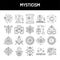 Mysticism line icons set. Isolated vector element.