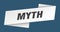 myth banner template. ribbon label sign. sticker