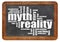 Myth and reality word cloud