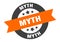 myth sign. round ribbon sticker. isolated tag