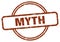 myth stamp. myth round vintage grunge label.