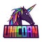 Myth of unicorn for e-sport logo, mascot and print t-shirt illustration