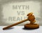 Myth Versus Reality Gavel Showing False Mythology Vs Real Life - 3d Illustration