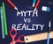 Myth Versus Reality Words Showing False Mythology Vs Real Life - 3d Illustration