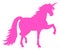 Mythic horse symbol. Pink fairytale unicorn silhouette