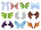 Mythical animal wings set, decorative creature sign or emblem