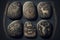 mythical animals petroglyphs on rock stone
