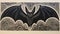 Mythical Beasts: The Dramatic Bat Lithograph In Linocut Style