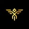Mythical Bird Gold Monoline Icon Logo