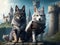 Mythical Bond: Iconic Witcher Cat and Dog Adventure in the Castle