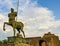 Mythical centaur statue of polish sculptor Igor Mitoraj in the forum of the ancient city of Pompeii, destroyed by the eruption of