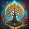 Mythical magical tree of life art illustration wallpaper