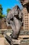 Mythical serpent-like snake creature Naga in khmer ruins wat