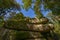 mythical stone giants and viklas and granit rockformation in Blockheide, natural reserve near Gmund, Austria