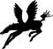 Mythological creature. Silhouettes of Pegasus