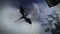Mythological dragon flying over a medieval village footage