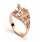 Mythological-inspired Rose Gold Diamond Ring With Intricate Design