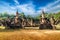 Mythology and religious statues at Wat Xieng Khuan Buddha park. Laos