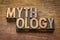 Mythology word in letterpress wood type