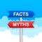 Myths facts. Facts, great design for any purposes. Vector stock illustration.