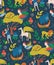 Myths and legends pattern cartoon design for children