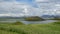 Myvatn Lake with green pseudocraters and islands at Skutustadagigar, Diamond Circle, in northern Iceland, Europe