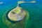 Myvatn Lake landscape at North Iceland. Wiew from above