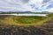 Myvatn lake landscape viewed from Skutustadagigar in Northern Iceland