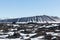 Myvatn volcano north of Iceland with clear sky background