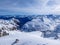 Mölltaler Gletscher - Dog in tall snow caped mountains