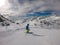 Mölltaler Gletscher - A skier going down a perfectly roomed slope