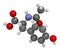 N-acetyl-tyrosine (NALT) molecule. 3D rendering.  Acetylated form of the amino acid tyrosine.  Atoms are represented as spheres