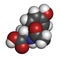 N-acetyl-tyrosine (NALT) molecule. Acetylated form of the amino acid tyrosine. Atoms are represented as spheres with conventional