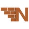 N letter Logo, brick wall logo design with place for your data.