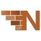 N letter Logo, brick wall logo design with place for your data.