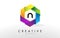 N Letter Logo. Corporate Hexagon Design