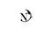 N letter rounded flourishes ornament monogram logo