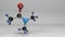 N,N?Dimethylacetamide molecule 3D render illustration.