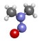 N-Nitrosodimethylamine (dimethylnitrosamine, NDMA, DMN) pollutant molecule. Highly toxic, especially to the liver and suspected