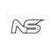 N S letter lines speed design concept