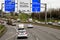 N6 road to Dublin, Ireland - 21.01.2022: Highway and heavy traffic to the capital of Ireland from Galway. Travel and