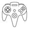 N64 or gamecube video game controller line art icon for apps or website