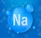 Na, Natrium blue shining pill capsule icon. Vector stock illustration
