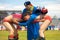 Naadam Festival Referee Checking Wrestling Boys