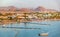 Naama Bay view from rooftop at sunrise in Sharm El Sheikh