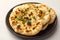 Naan showcase Isolated plate displays the perfection of this bread